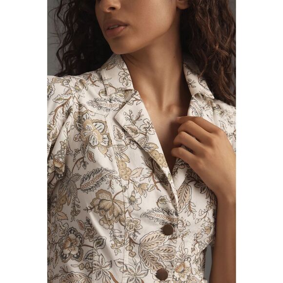 New Anthropologie Pilcro Short-Sleeve Denim Midi Shirt Dress Sz Us14 - Picture 2 of 9